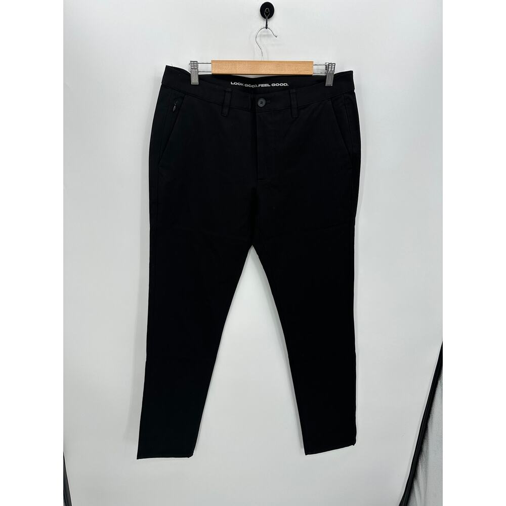 True Classic Mens Black Slim Fit Chino Pants 34x34 Casual Minimal Stretch‎ BM8